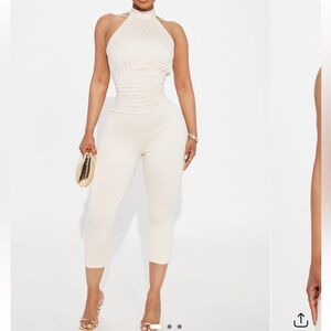 When we met ivory capri Jumpsuit